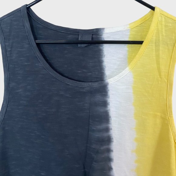 Sovereign Code Tie Dye Tank Top Men's Medium Grey White Yellow Athletic Fit New - Picture 5 of 11